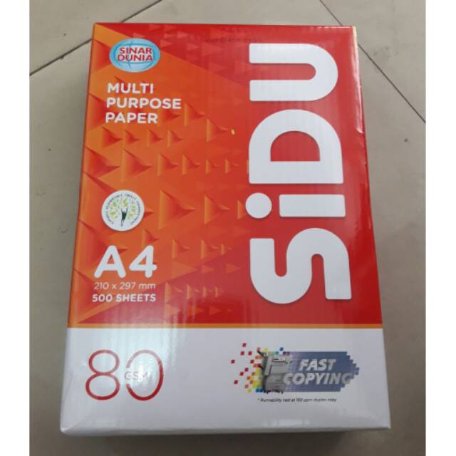 kertas  HVS SIDU 80 gram A4 1 RIM