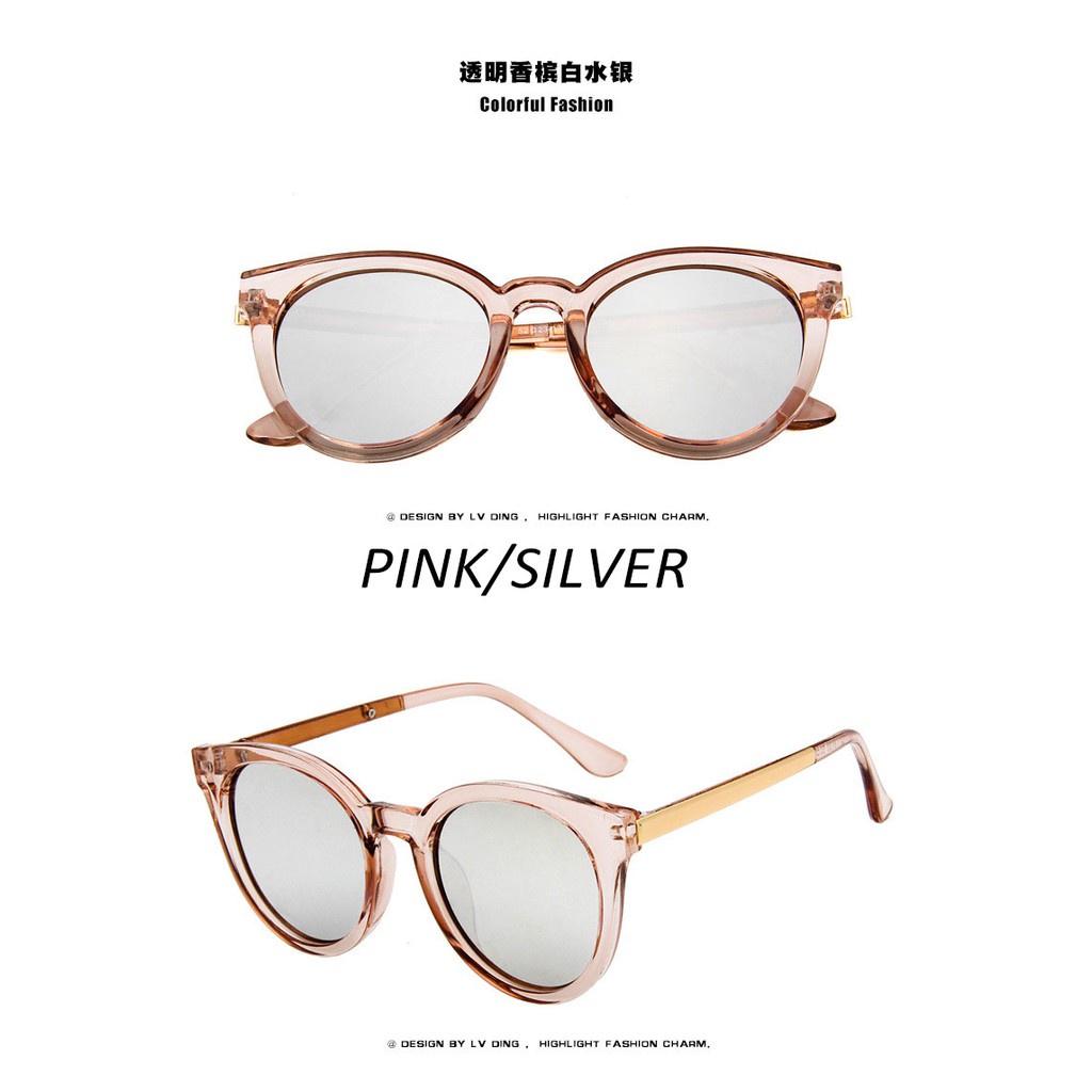 2018 Kacamata Bingkai Kacamata Fashion Baru Korea Wanita / Pria Dengan 10 WARNA free gift-PINK/SILVER