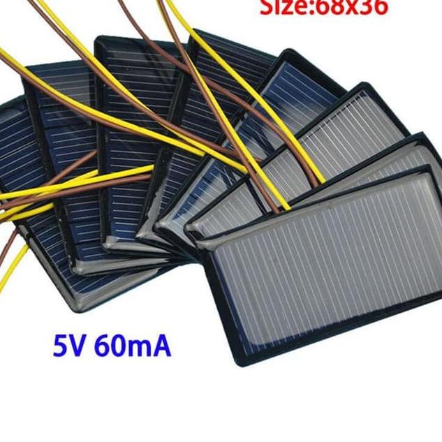 ← SOLARCELL PANEL SURYA TENAGA MATAHARI SOLAR CELL KECIL 68*36mm MINI 5V ✩