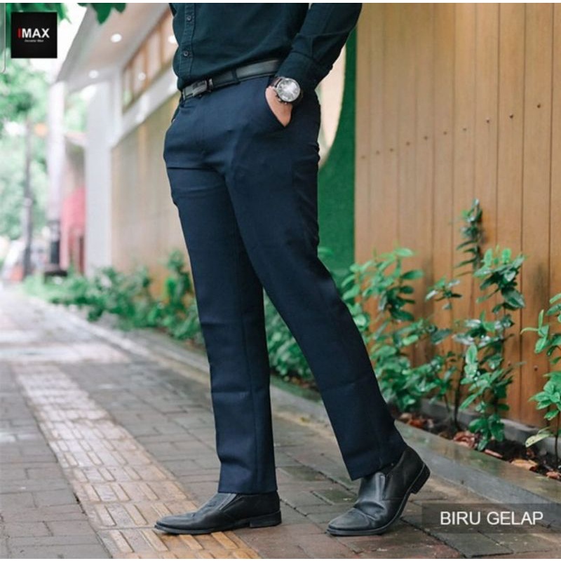 Celana kerja pria slimfit formal super premium (Bahan Tebal)