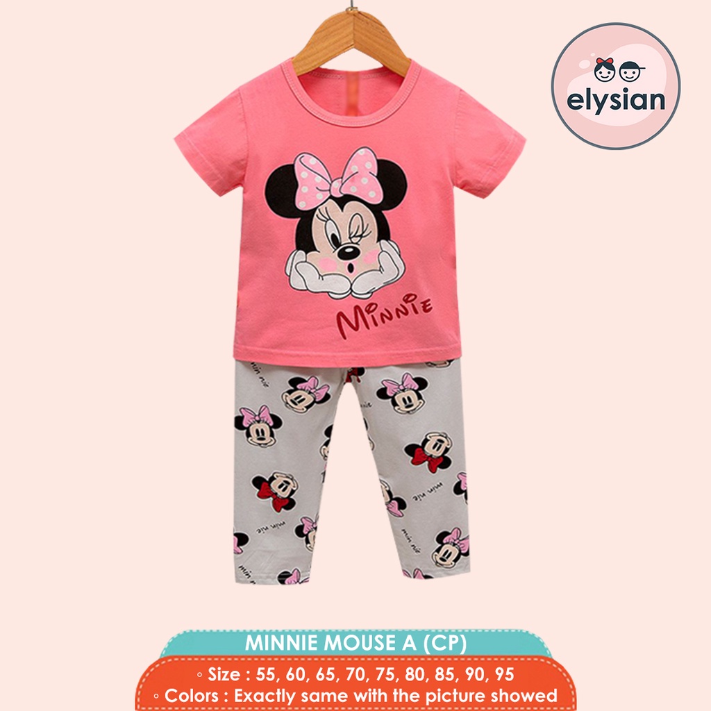 SETELAN BAJU TIDUR ANAK PEREMPUAN IMPORT CP MINNIE MOUSE A ELYSIAN