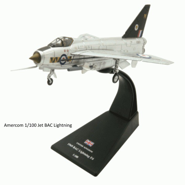 Diecast Militer Amercom 1/100 Jet BAC Lightning