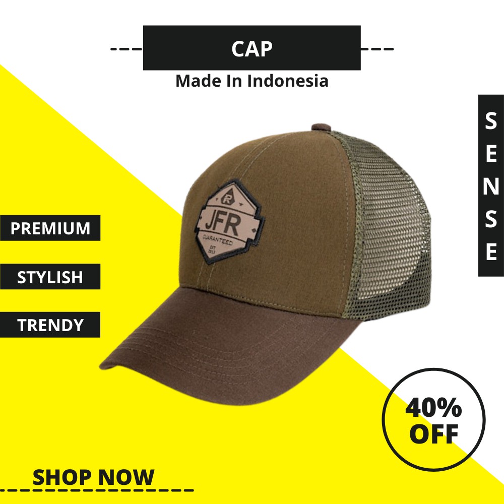 JFR Topi Pria Cowok Original Distro Terbaru Trucker Polocap Jaring Baseball Premium JCAP05