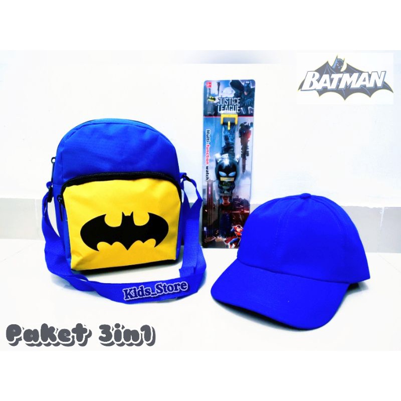 KSO_BAG - Tas Selempang Anak Laki Laki 3in1 Termurah Motif Carakter Mini SUPER HERO Korea Style