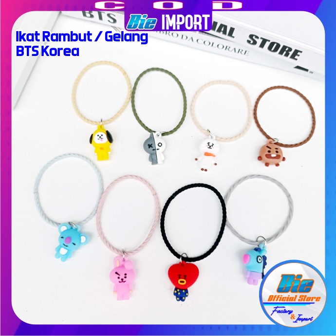 Gelang BTS Korea 2 in 1 Ikat Rambut 3 Layer Impor Best Seller