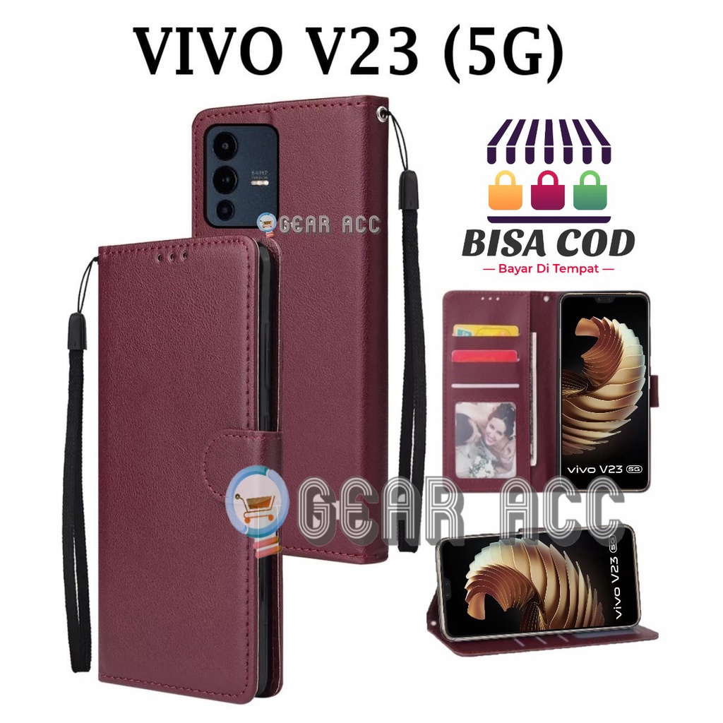 FLIP CASE VIVO V23 5G FLIP COVER DOMPET CASING-WALLET LEATHER CASE FLIP SARUNG BUKU FLIP LEATHER CAS