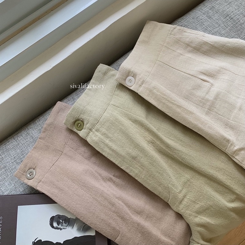 SIVALI Kulot Linen Highwaist 2249 - Cullote Pants | Wide Leg Cullotes | Celana Kulot Wanita