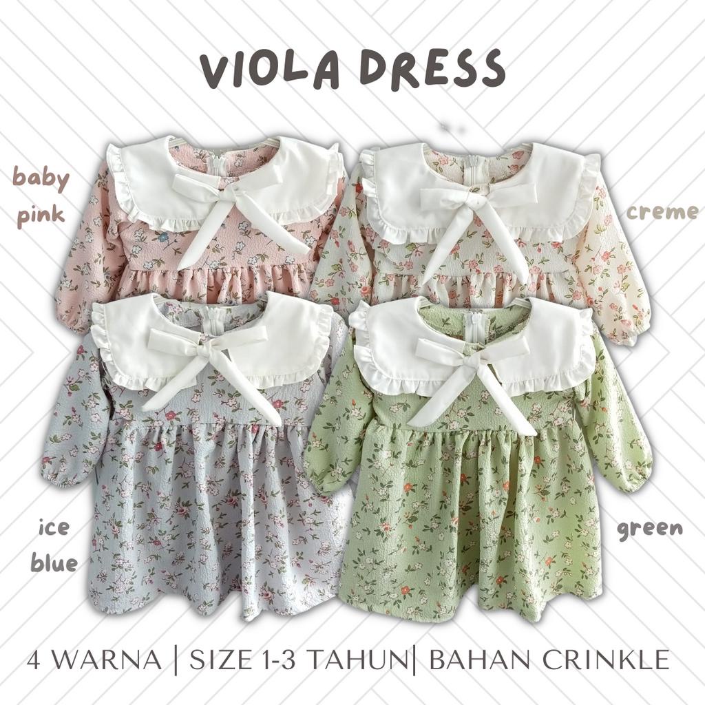 dress anak perempuan dress lengan panjang balita tunik anak cewek 1 2 3 tahun 1-3 tahun 12 bulan 24 bulan VIOLA dress