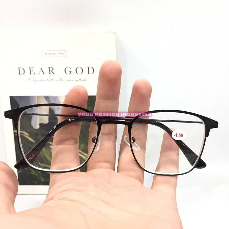 1924 Kacamata Minus -0.50 sd -4.00 Model Kotak Cowok Cewek