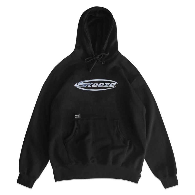 STEEZE.LTD - CHROME PULLOVER HOODIE BLACK