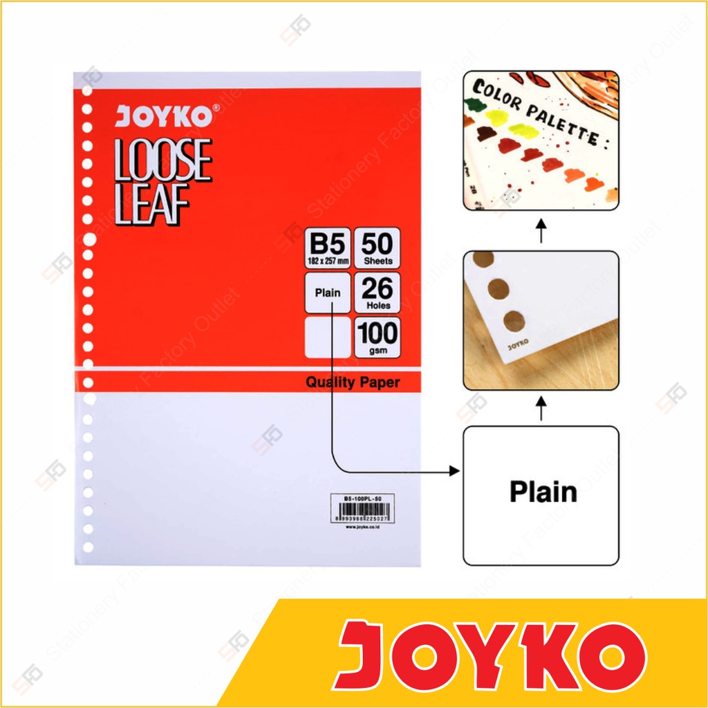 

Loose Leaf B5 Polos Joyko isi 50 - 100 gram