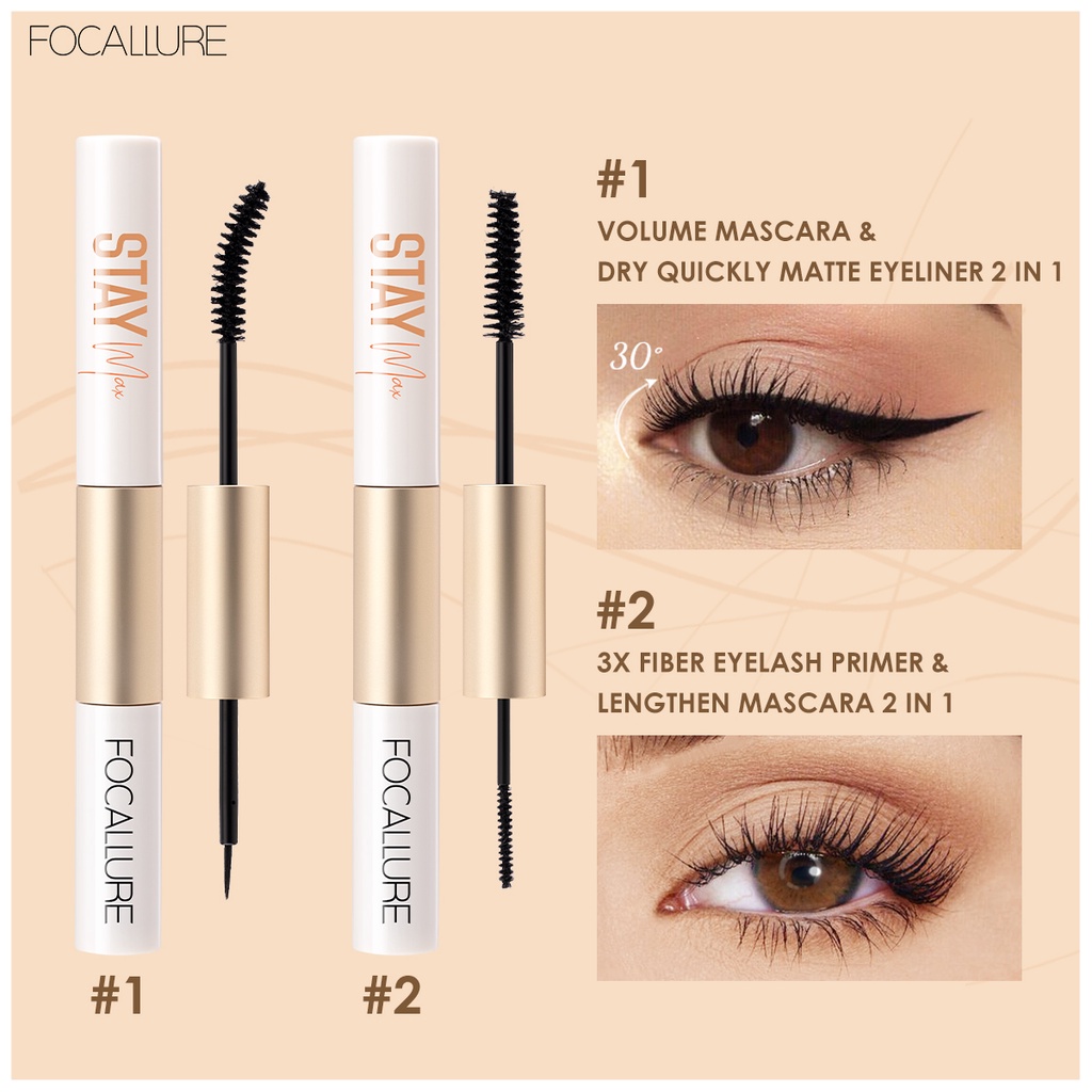 FOCALLURE 2 in 1  Eyeliner &amp; Mascara Fiber Curling Lengthening Eyelash Primer FA160