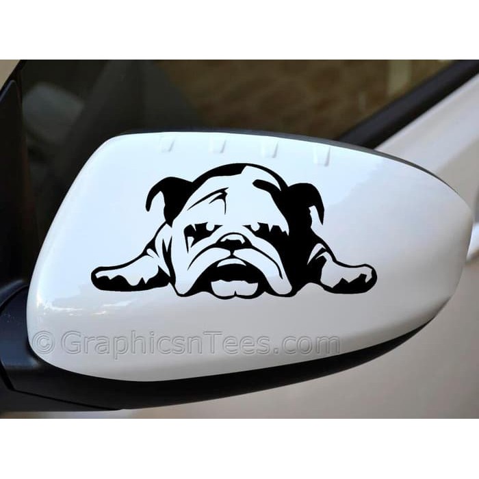 Aksesoris Stiker Spion Mobil Anjing Bulldog Lucu Dog Car Decal