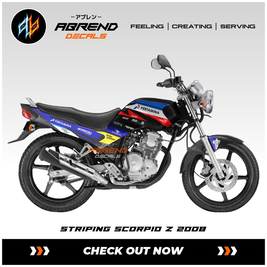 Striping Scorpio Z 2008 Livery Mandalika Pertamina Stiker Motor Yamaha Scorpio Z