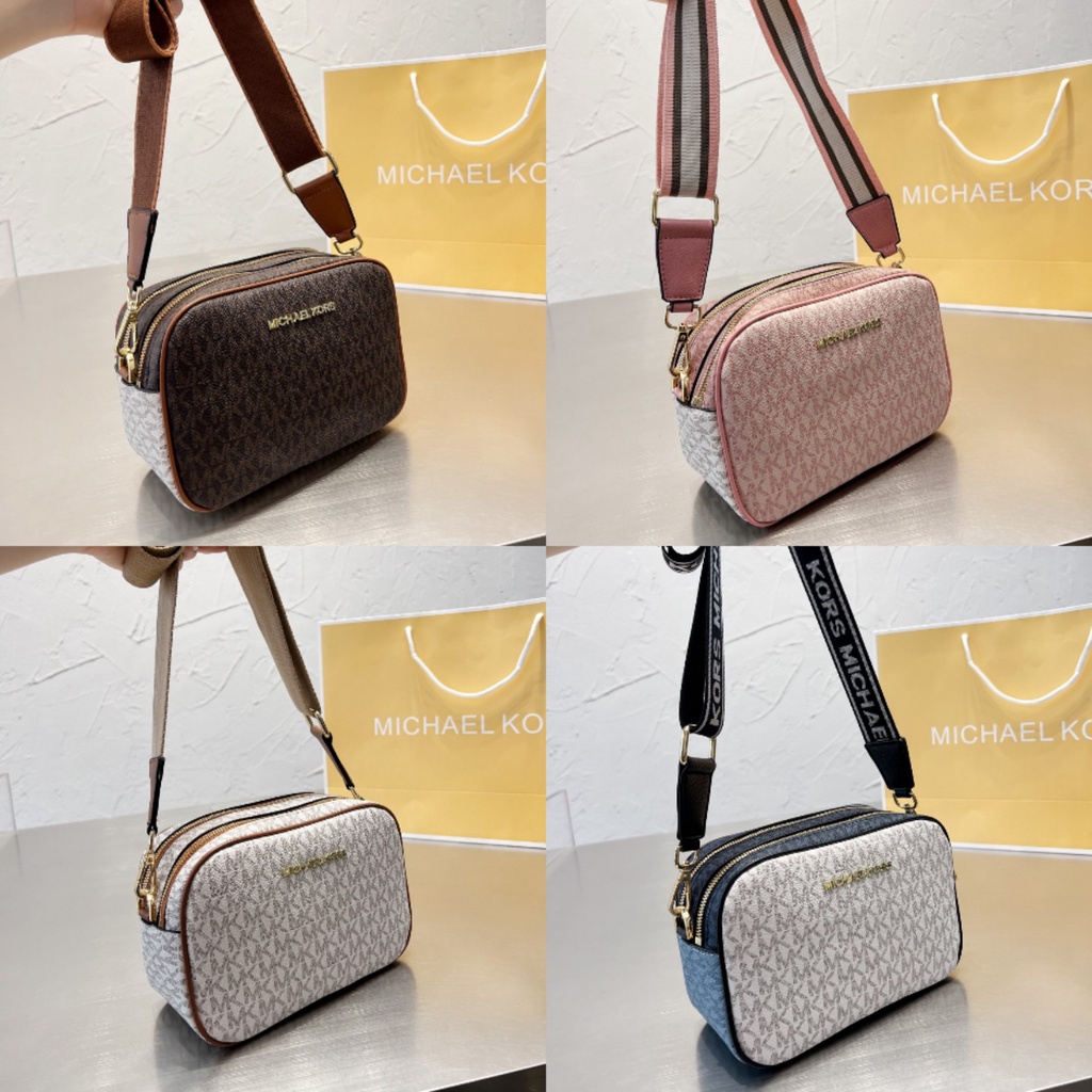 Original 2022 New (with box) Mk double zipper chain crossbody bag ladies casual classic camera bag s