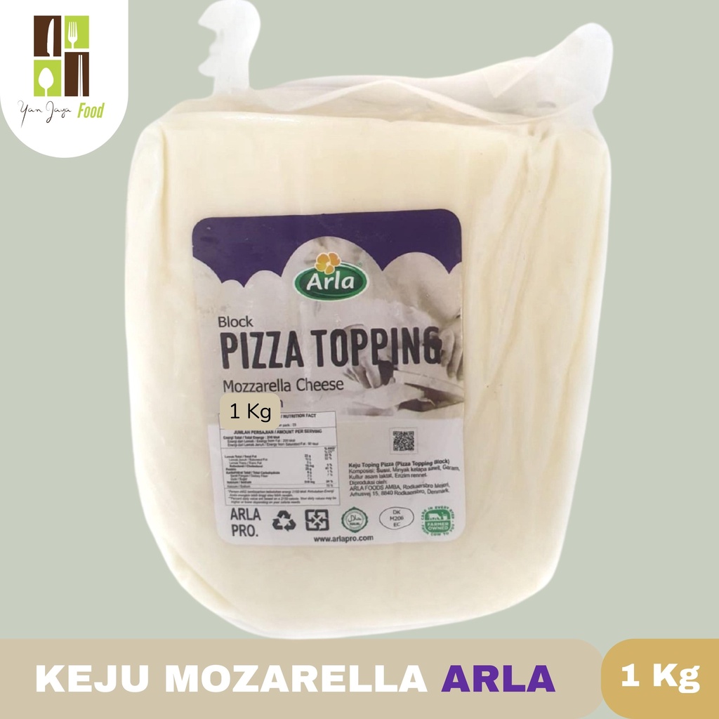 KEJU MOZARELLA ARLA PIZZA TOPPING UNSALTED 200GR / 250GR / 1KG