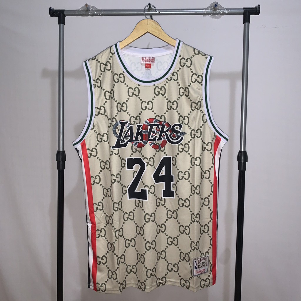 Kobe Bryant Los Angeles LA Lakers GUCCI Jersey Basket Swingman NBA Baju Kostum Tshirt T-Shirt Kaos
