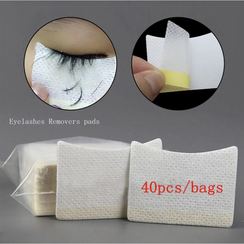 40pcs Eyelash Remover Cotton Pads