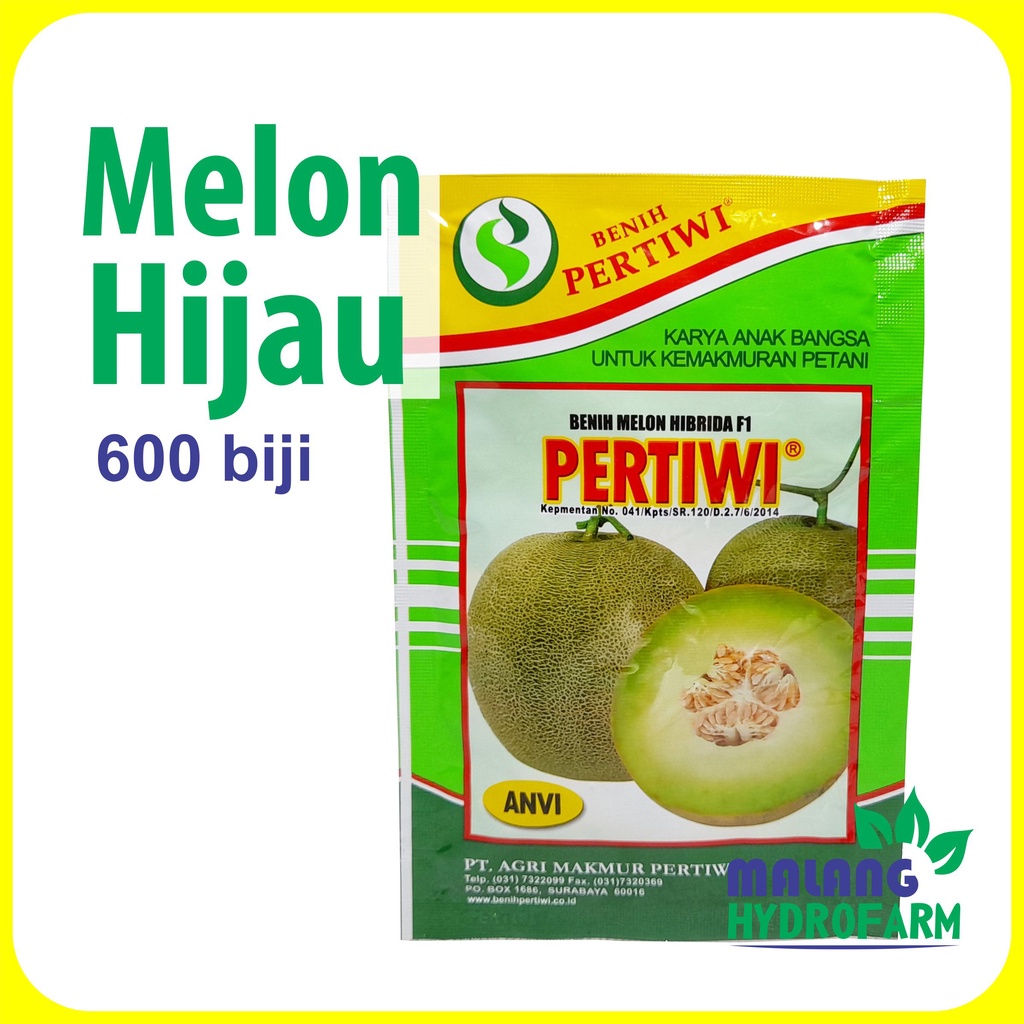 Benih Melon Hijau Pertiwi 600 biji unggul bibit hidroponik hydroponik tanah manis panah merah sky