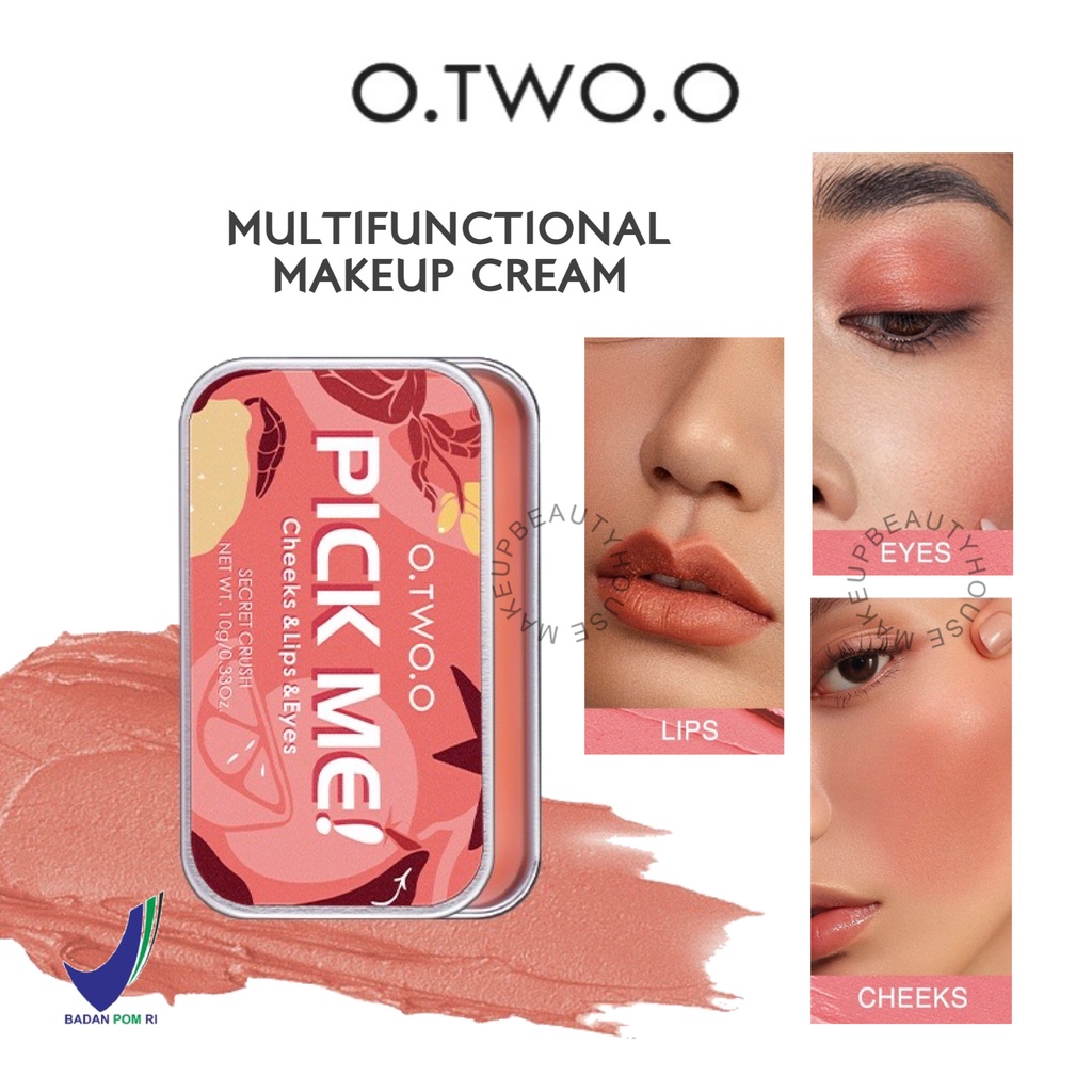 [BPOM] O.TWO.O 3 In 1 Lipstick Blush Eyeshadow Clay Matte Blush Face &Eye Makeup / Pick Me Cheeks & 
