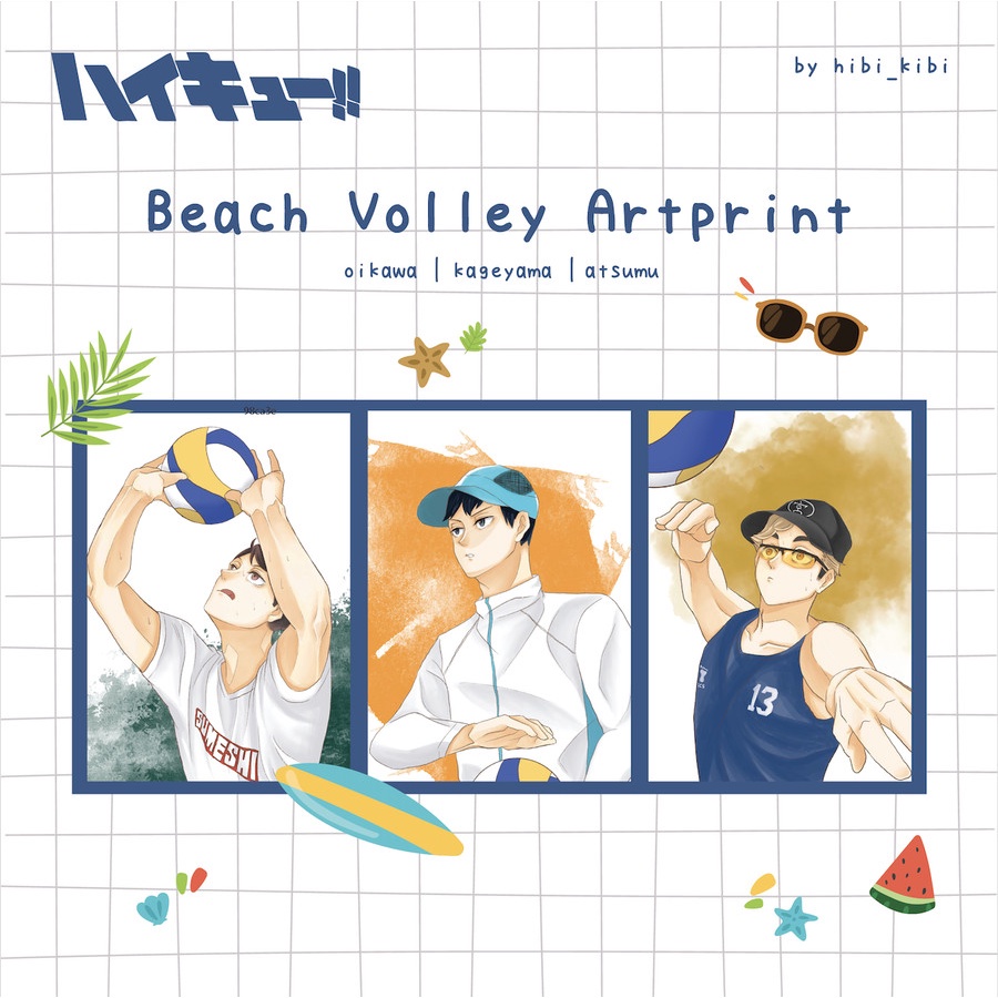 Haikyuu Art Print Postcard A6 Merchandise Manga Comic Beach Volley Setter Kageyama Oikawa Atsumu Miy
