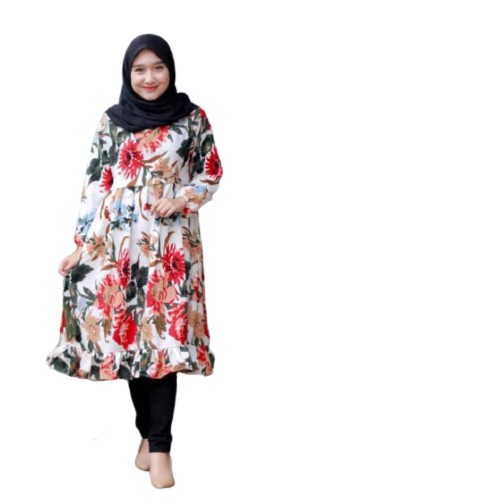 TF15 - Baju Atasan Wanita Moana Tunik Monalisa Premium Original Black Off White Limited Edition 2021