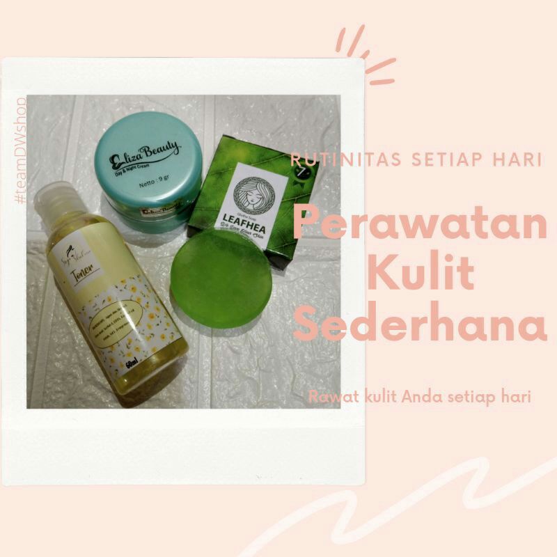(COD) SKINCARE PAKET HEMAT ELIZA BEAUTY ORIGINAL//SABUN LEAFHEA//TONER SEGA CREAM PEMUTIH WAJAH