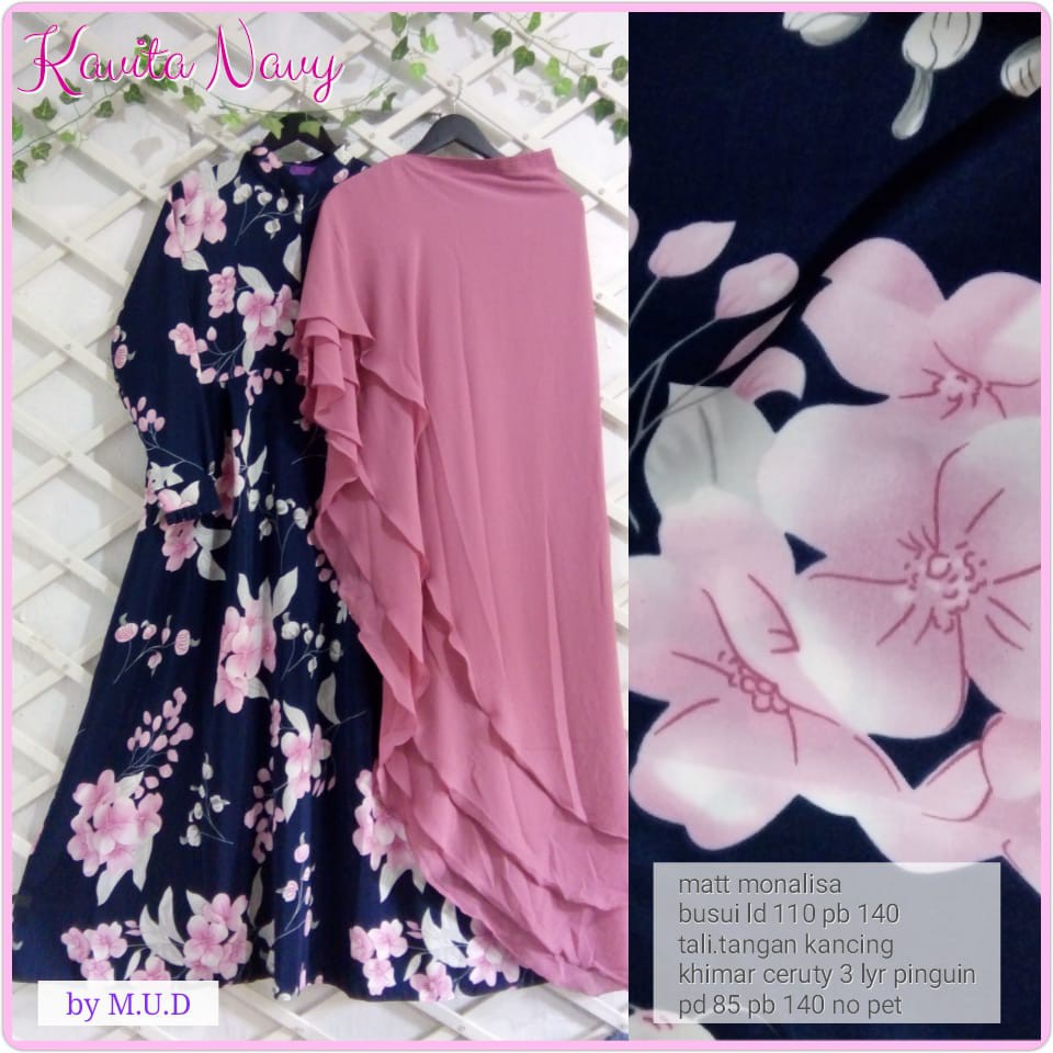 Kavita Syarii bahan monalisa india khimar ceruty 3 layer