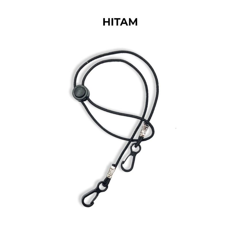 TALI STRAP MASKER HITAM POLOS BAHAN ELASTIS