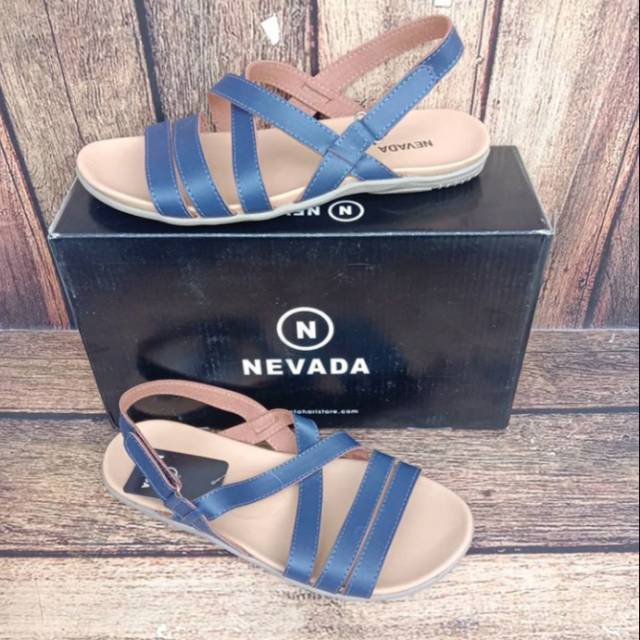 SANDAL TALI WANITA (Nevada) NAVY - TRI28-1N | FASHION WANITA | SANDAL GUNUNG | SANTAI | KASUAL