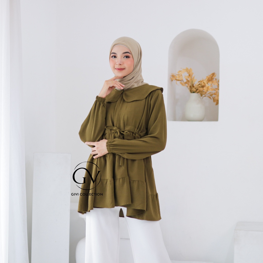 carla tunik crinkle | atasan crinkle | baju wanita terbaru