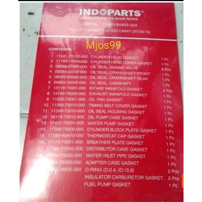 PACKING FULL SET + OIL SEAL CARRY 1.0 ST100Indopart