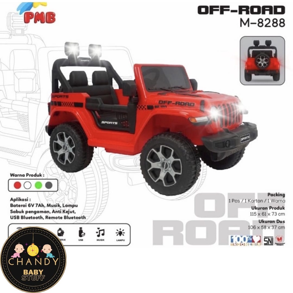 MOBIL AKI MAINAN ANAK JEEP OFF ROAD PMB M 8288