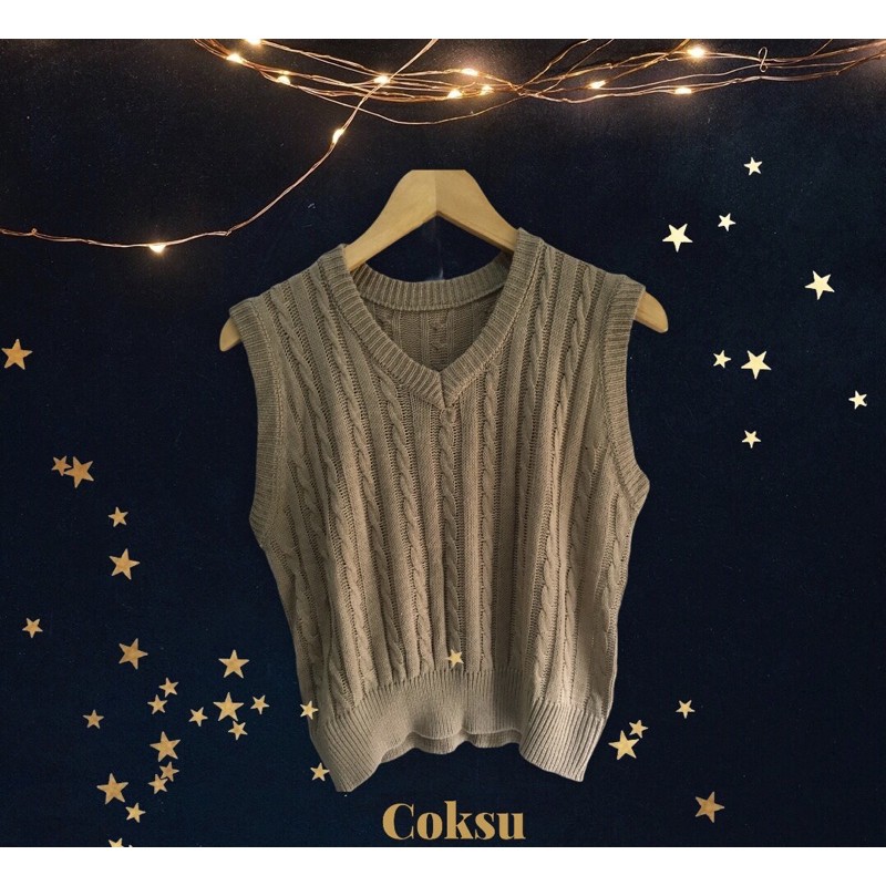 Vest Rajut mocca lilac mint coral