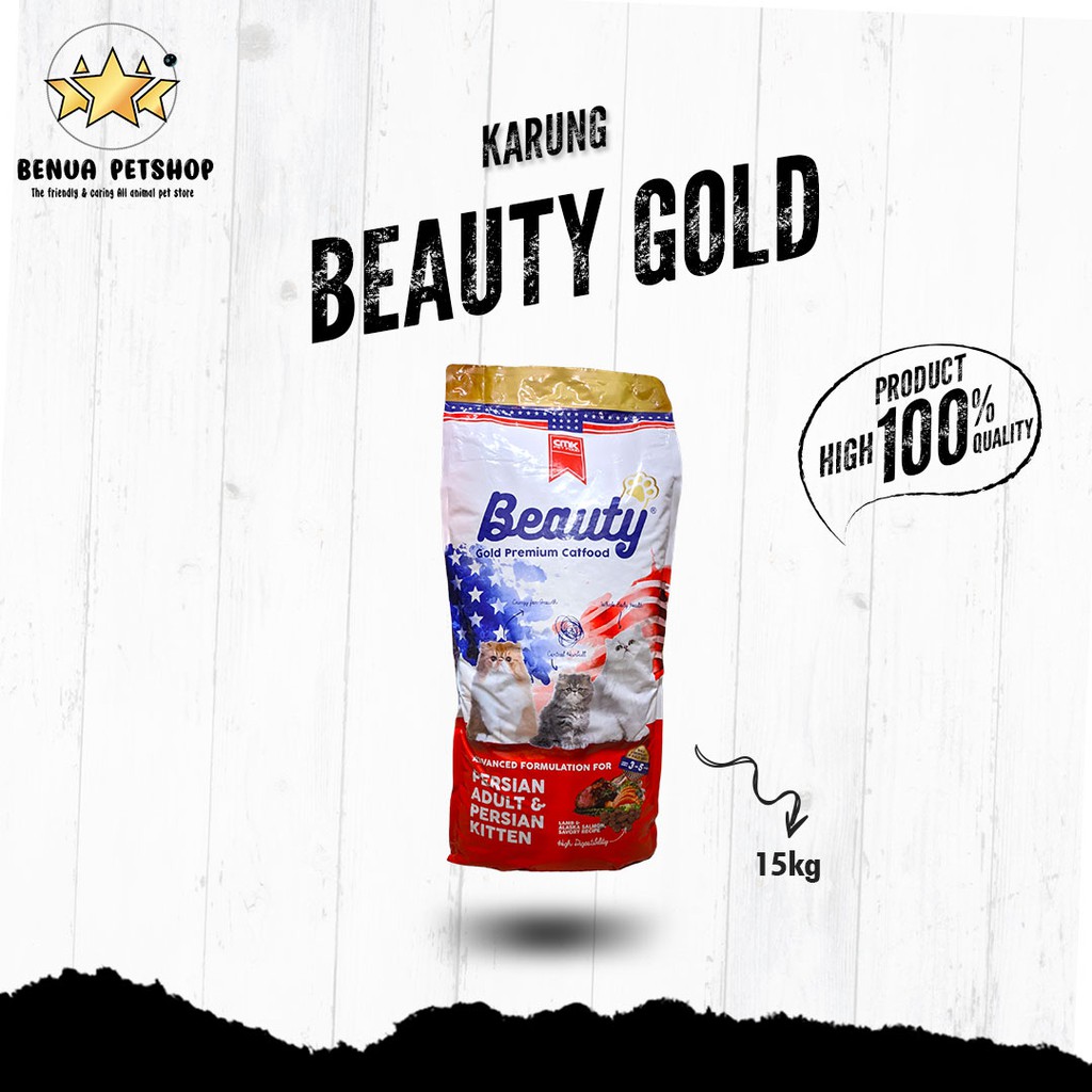 Makanan Kucing Kering Murah BEAUTY Gold 15 kg ( EKSPEDISI )