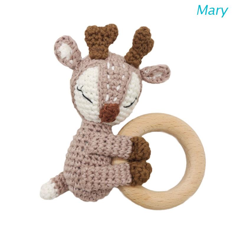 Mary Mainan Teether Bayi DIY Bentuk Rusa Bahan Kayu