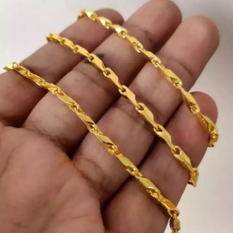 (COD) Gelang Padi Dewasa Titanium Lapis Emas  24k Anti Luntur