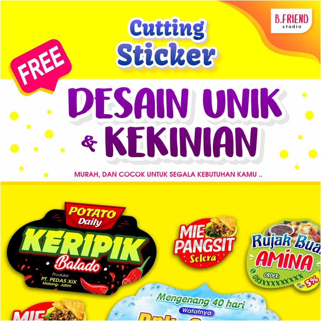 

CETAK CUTTING STIKER / label - FREE DESAIN kekinian