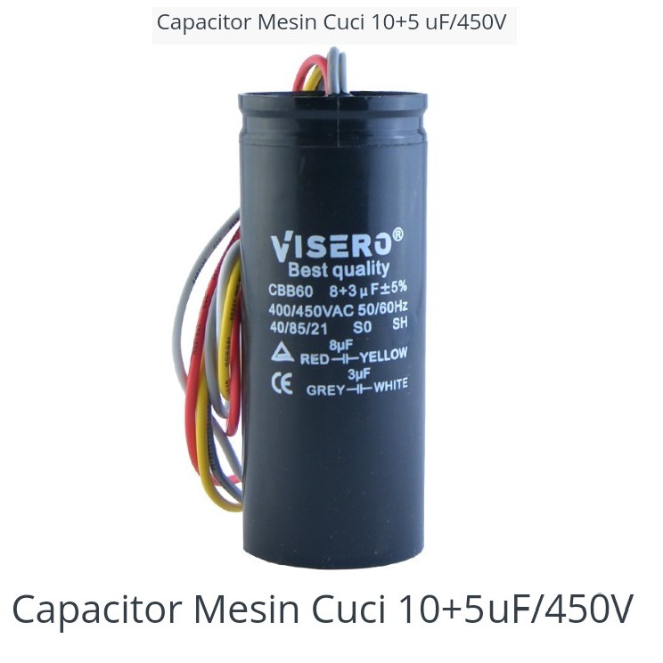 kapasitor mesin cuci 5 + 10uf 450v