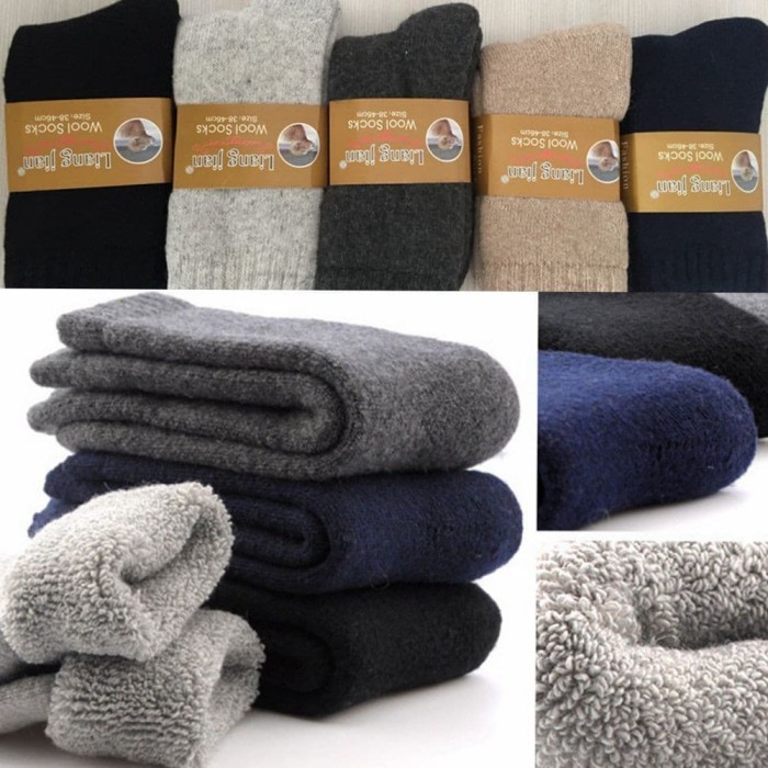 Kaos Kaki Tebal wol musim dingin unisexWinter thermal wool socks