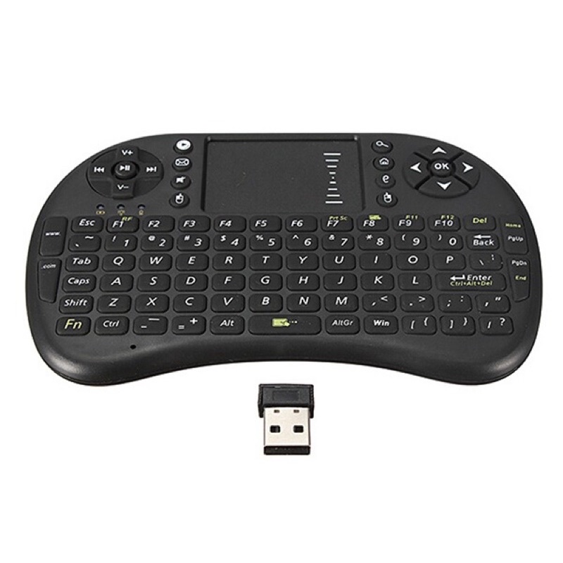 Taffware Mini Keyboard Wireless 2.4GHz dengan Touch Pad &amp; Fungsi Mouse - i8 - Black