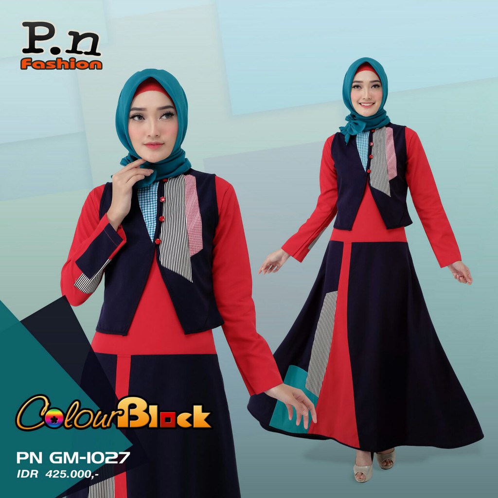 PN FASHION PN GM 1027 HmGamis Busui Merah Navy Promo