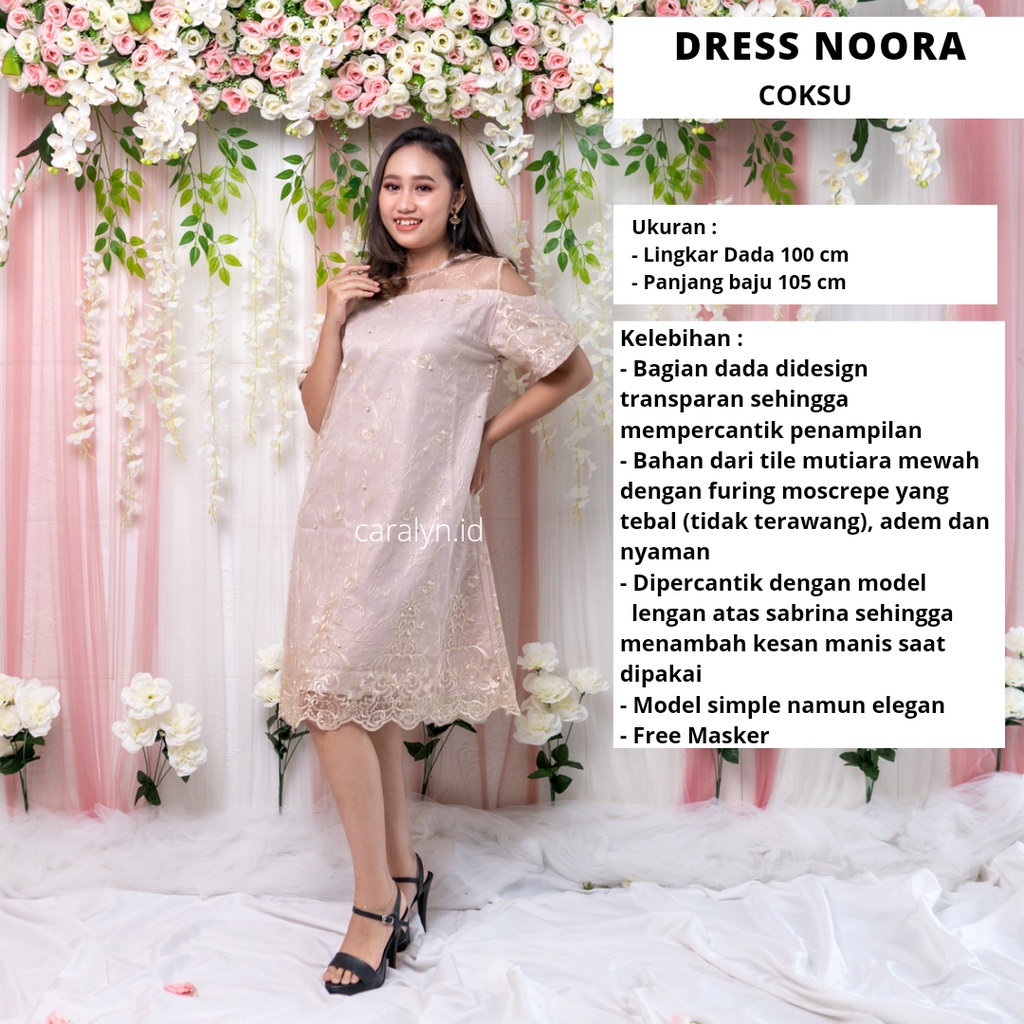 DRESS BRUKAT KOREA KONDANGAN WANITA REMAJA NOORA