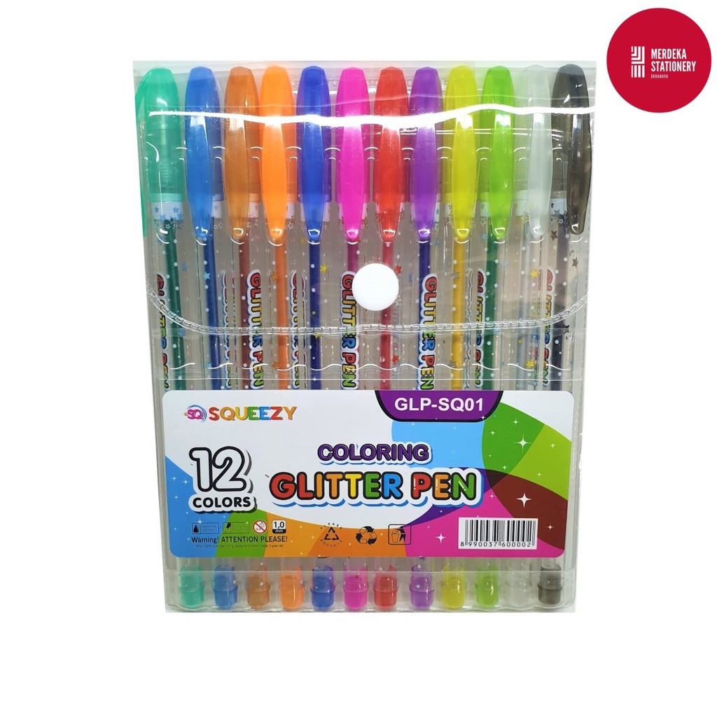 

Bolpen/Bolpoint/Ballpen/Pulpen/Pena Glitter/Gliter 12 warna 1.0 mm