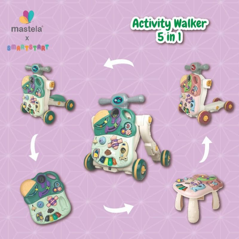 Mastela smartstart 5 in 1 activity walker / alat bantu jalan bayi