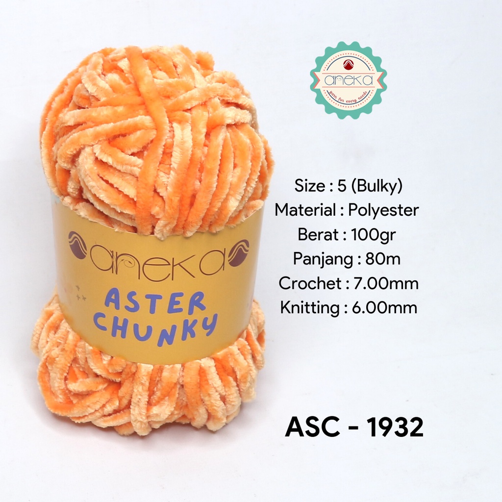 Benang Rajut Bludru Aster CHUNKY / Velvet Knitting Yarn - 1932