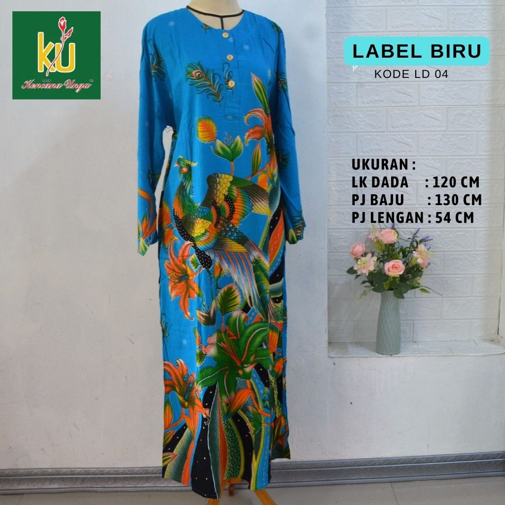 Daster Kencana Ungu Asli Label Biru Jumbo ld 120 Lengan Panjang Busui Hamil