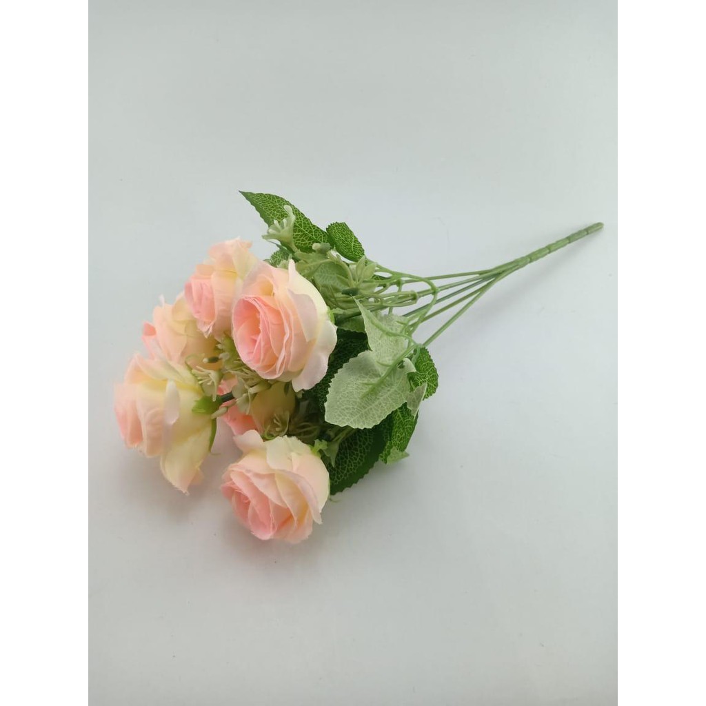 COD BUNGA MAWAR BUNGA TANGKAI PLASTIK BUNGA ARTIFISIAL BUNGA PAJANGAN IMITASI BUNGA HIASAN BT9039-BABY PINK