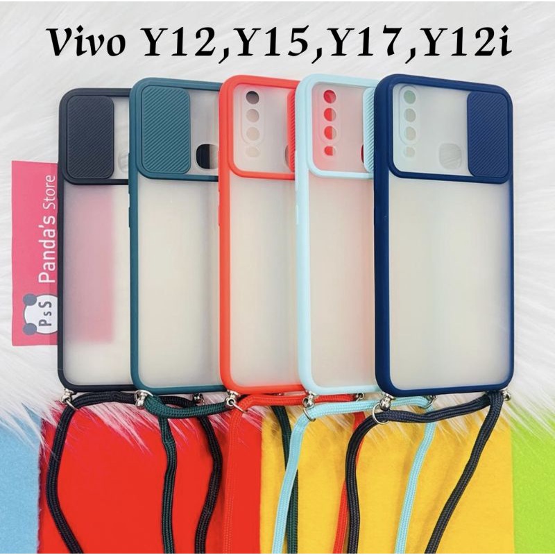 Vivo Y12, Y12i, Y15, Y17 Softcase dove sliding camera + Tali Laynard [Premium]