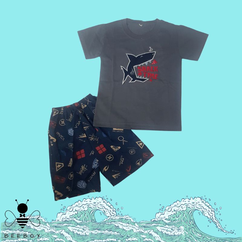 SNACK TIME setelan anak laki-laki 3-5 tahun baju cowok murah bagus korean style kado ultah ulang tah